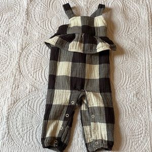Buffalo Plaid Jumpsuit with Ruffle